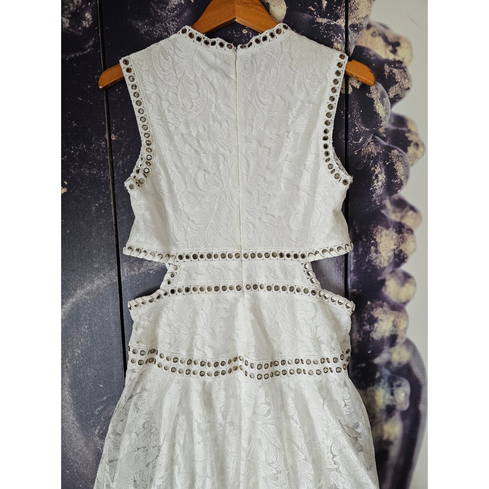 White Lace Maxi Dress with Stud Detailing - Picture 6 of 8